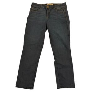 Democracy Absolution Straight Leg Jeans Dark Indigo Blue Stretch Womens 12